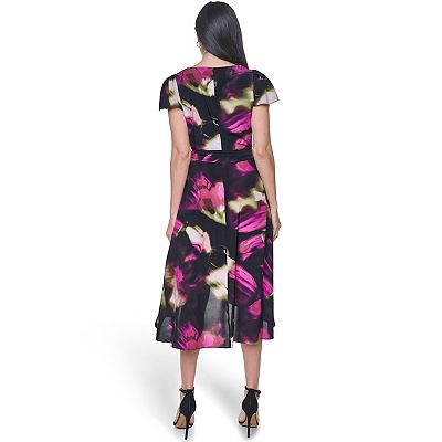 surplice fit and flare dress Women's Andrew Marc Surplice Fit & Flare Dress, Size: 8, Magenta