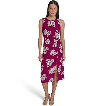 Women's Andrew Marc Side Knot Jersey Midi Dress