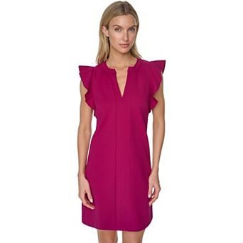 Women's Andrew Marc V-Neck Flutter Sleeve Shift Dress