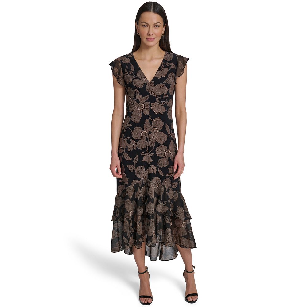 women's harper rose sleeveless chiffon midi dress Women's Harper Rose Jersey Chiffon Midi Dress, Size: XL, Brown