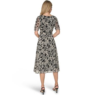 Women's Harper Rose Surplice Short Ruched Sleeve Chiffon Dress
