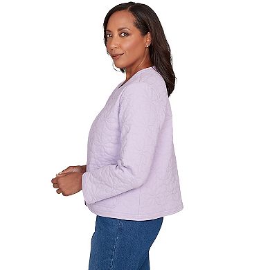 Petite Alfred Dunner Floral Quilted Patchwork Jacket