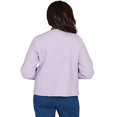 Petite Alfred Dunner Floral Quilted Patchwork Jacket