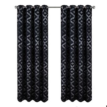 Heathrow Halo Foil Blackout Luxurious Decorative Grommet Curtain Panel