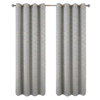 Heathrow Halo Foil Blackout Luxurious Decorative Grommet Curtain Panel