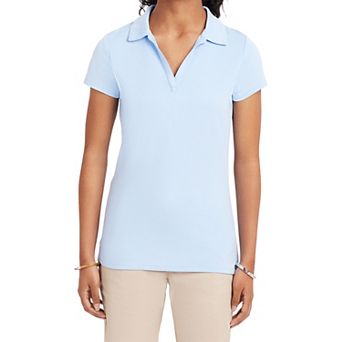 Girls 4-16 IZOD Short Sleeve Performance Mesh Johnny Collar Polo