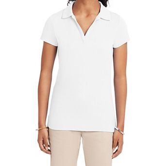 Girls 4-16 IZOD Short Sleeve Performance Mesh Johnny Collar Polo