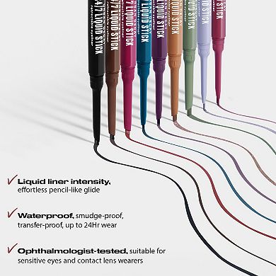 24/7 Liquid Stick Retractable Waterproof Eyeliner + Brush
