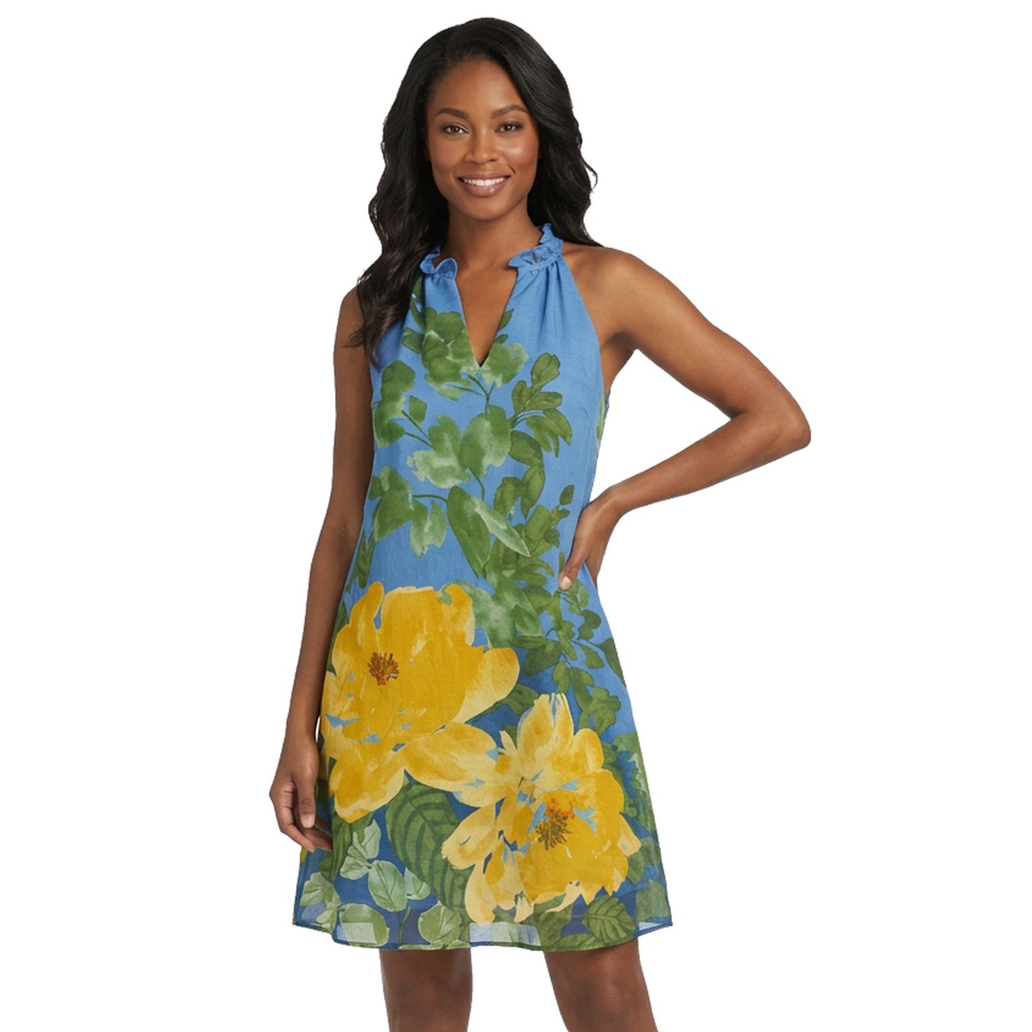 Женские платья London Times Halter Neck Cutout A-Line Dress
