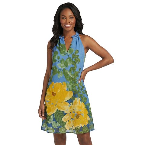 Женские платья London Women's London Times Halter Neck Cutout A-Line Dress