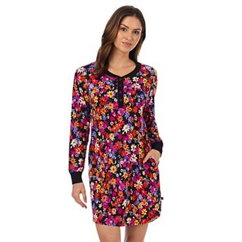 Women's Cuddl Duds® Cozy Long Sleeve Henley Sleepshirt