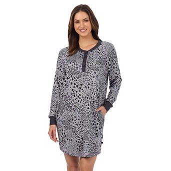 Women's Cuddl Duds® Cozy Long Sleeve Henley Sleepshirt