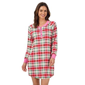 Women's Cuddl Duds® Cozy Long Sleeve Henley Sleepshirt