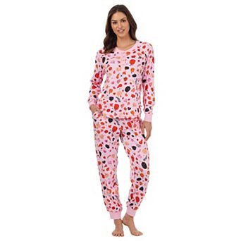 Women's Cuddl Duds® Long Sleeve Henley Pajama Top & Pajama Jogger Set