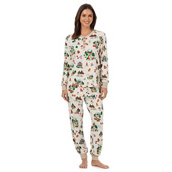 Women's Tall Cuddl Duds® Long Sleeve Cozy Pajama Top & Pajama Joggers Set