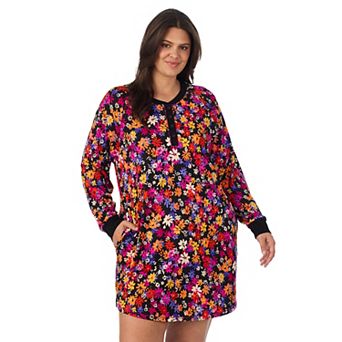 Plus Size Cuddl Duds® Long Sleeve Cozy Henley Sleepshirt