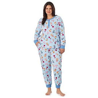 Plus Size Cuddl Duds® Long Sleeve Cozy Pajama Top & Pajama Joggers Set