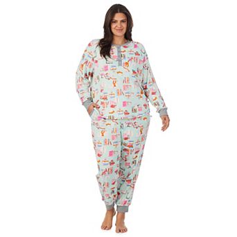 Plus Size Cuddl Duds® Long Sleeve Cozy Pajama Top & Pajama Joggers Set