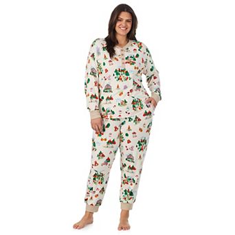 Plus Size Cuddl Duds® Long Sleeve Cozy Pajama Top & Pajama Joggers Set