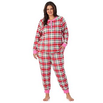 Plus Size Cuddl Duds® Long Sleeve Cozy Pajama Top & Pajama Joggers Set