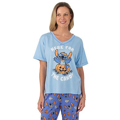 Women's Disney's Lilo & Stitch Candy Short Sleeve Pajama Top & Pajama Bottoms Set