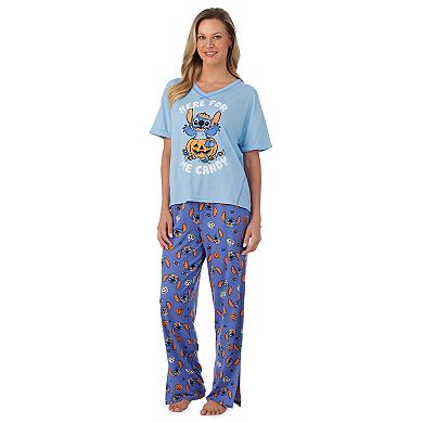 Women's Disney's Lilo & Stitch Candy Short Sleeve Pajama Top & Pajama Bottoms Set