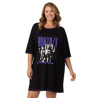 Plus Size K-Pop Demon Hunters Cozy Short Sleeve Sleepshirt