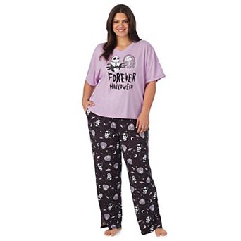 Plus Size Disney’s The Nightmare Before Christmas Cozy Short Sleeve Pajama Top & Pajama Bottoms Set