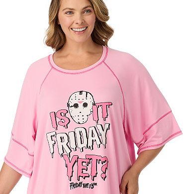 Plus Size Friday The 13th Cozy Short Sleeve Sleepshirt