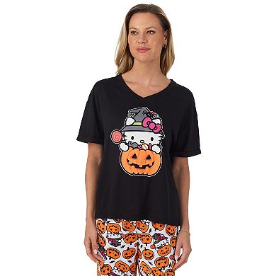 Women's Hello Kitty Halloween Treats Pajama Top & Pajama Bottoms Set