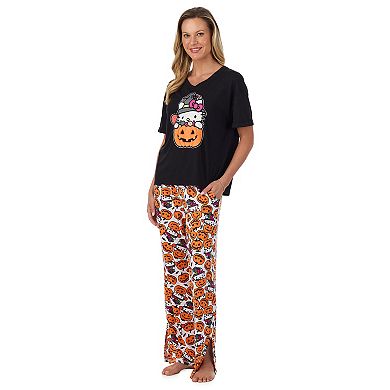 Women's Hello Kitty Halloween Treats Pajama Top & Pajama Bottoms Set