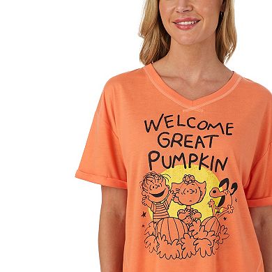 Women's Peanuts Halloween Pajama Top & Pajama Bottoms Set