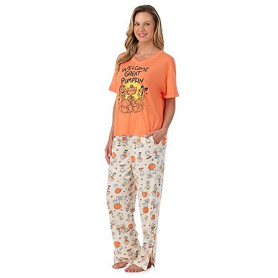 Women's Peanuts Halloween Pajama Top & Pajama Bottoms Set