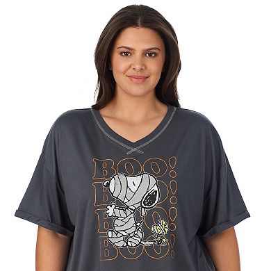 Plus Size Peanuts Halloween 2-Piece Pajama Top & Pajama Bottoms Set