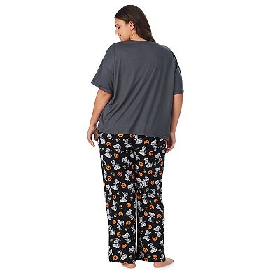 Plus Size Peanuts Halloween 2-Piece Pajama Top & Pajama Bottoms Set