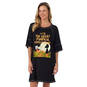 Women's Peanuts Charlie Brown & The Great Pumpkin Cozy Short Sleeve Sleepshirt