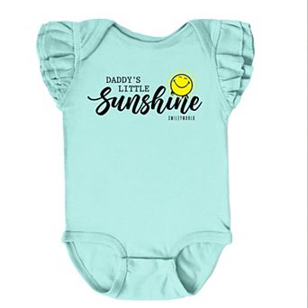 SmileyWorld Daddy's Little Sunshine - Baby Flutter Sleeve Bodysuit