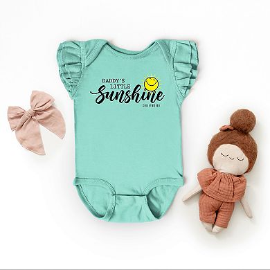 SmileyWorld Daddy's Little Sunshine - Baby Flutter Sleeve Bodysuit
