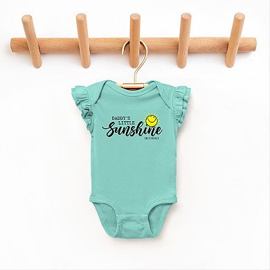 SmileyWorld Daddy's Little Sunshine - Baby Flutter Sleeve Bodysuit