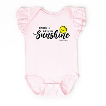 SmileyWorld Daddy's Little Sunshine - Baby Flutter Sleeve Bodysuit