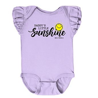 SmileyWorld Daddy's Little Sunshine - Baby Flutter Sleeve Bodysuit