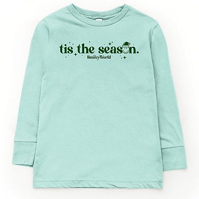 SmileyWorld Tis The Season Sparkle - Youth Long Sleeve Graphic T-Shirt