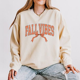 Varsity Fall Vibes Coquette - Womens Lightweight Garment Dyed Sweatshirt