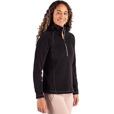 Clique Powder 100% Recycled Fleece Womens Half Zip Hooded Pullover