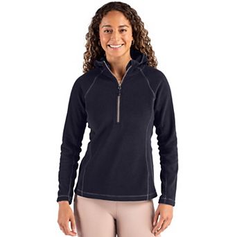 Clique Powder 100% Recycled Fleece Womens Half Zip Hooded Pullover