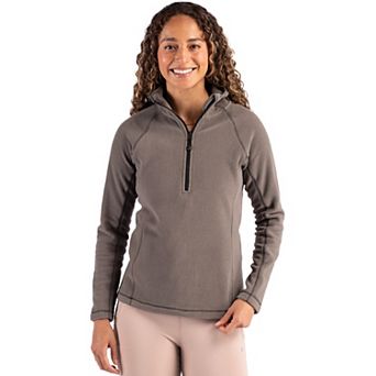 Clique Powder 100% Recycled Fleece Womens Half Zip Hooded Pullover