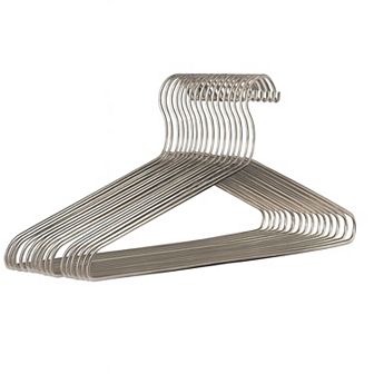 Pack of 48 Stainless Steel Metal Hangers with Shoulder Notch, Non-Slip Space Saver