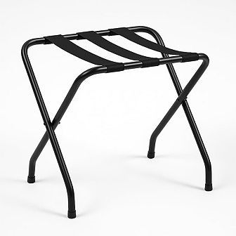 USTECH Foldable Luggage Rack for Guest Room Black Metal Suitcase Stand, 20"x22"x16"