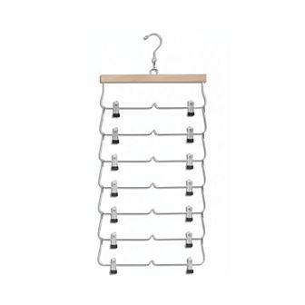 USTECH 7 tier Skirt Organizer, Travel-Friendly Non-Slip Clip Hangers for Closet