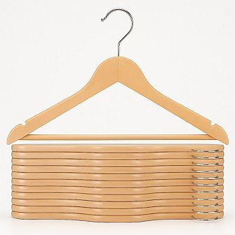 USTECH 20-Pack Durable Plastic Hangers, Wood-Like Non-Slip Closet Hangers